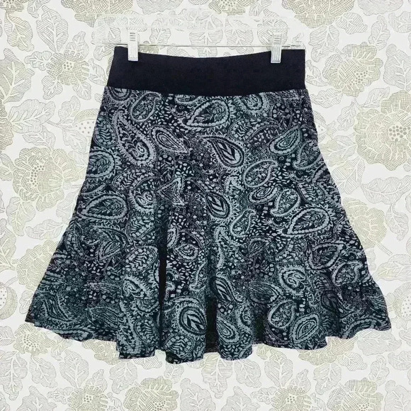 fresh produce Paisley Skater Mini Skirt Size S Unlined 7913 - Picture 1 of 7